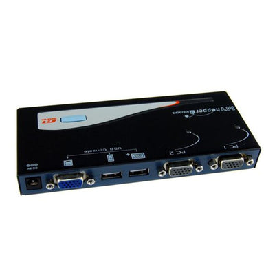 REXTRON 2-Port USB-A KVM Switch. 1x USB k/b/USB Mouse/Video w/ 2x PCs. USB / VGA leads