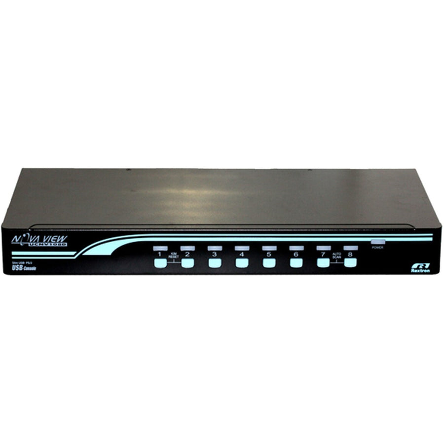 REXTRON UCNV108D - 1-8 USB/PS2 Hybrid KVM Switch w/ USB Console Ports Includes 8x 18m USB 2in1 leads