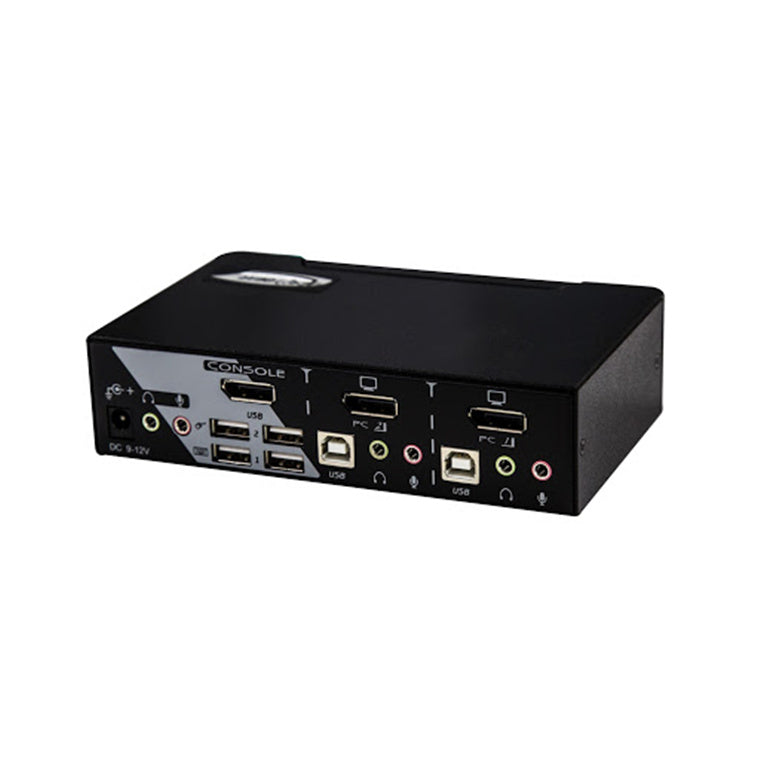 REXTRON PAAG-112 - 2 Port DisplayPort USB KVM w/ Audio Cables Purchased Separately