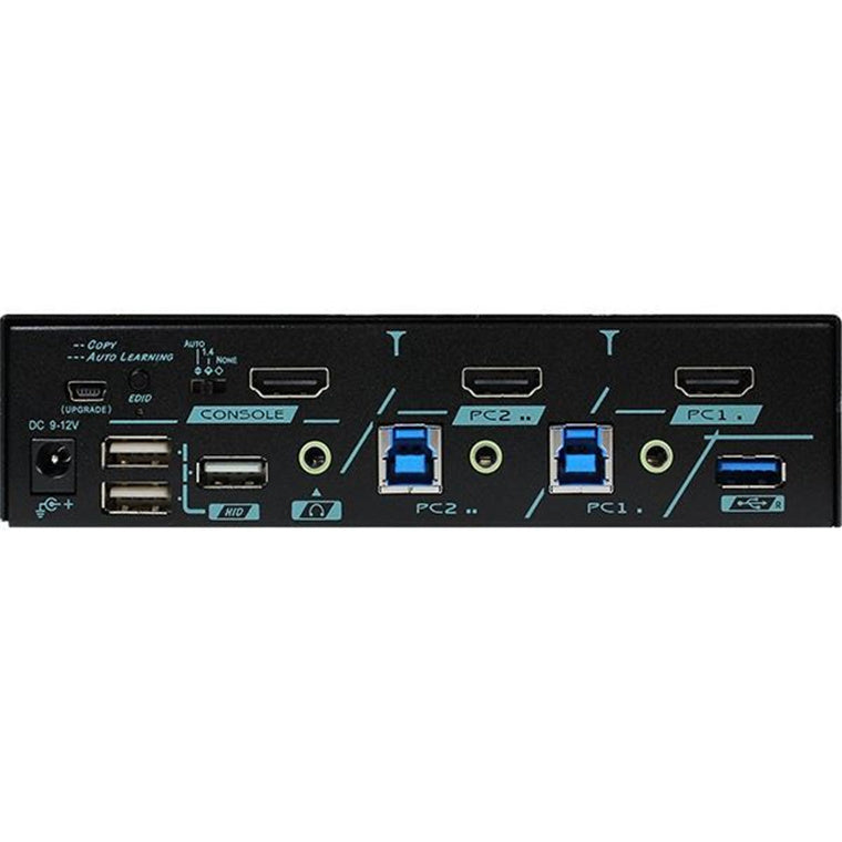 REXTRON MKAG-G3112 - 2 Ports True 4K HDMI KVM Switch w/ HDCP Engine USB 3.2 Audio Hotkey Control