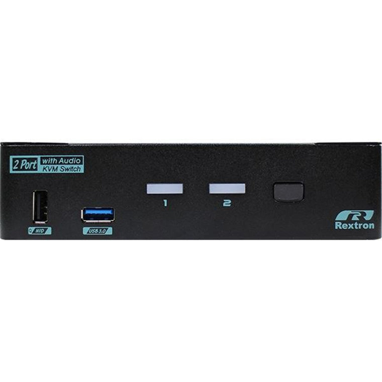 REXTRON MKAG-G3112 - 2 Ports True 4K HDMI KVM Switch w/ HDCP Engine USB 3.2 Audio Hotkey Control