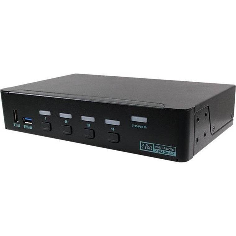 REXTRON MKAG-G3114 - 4 Ports True 4K HDMI KVM Switch w/ HDCP Engine & 3.5mm Audio Built-In USB 3.2 Gen 1