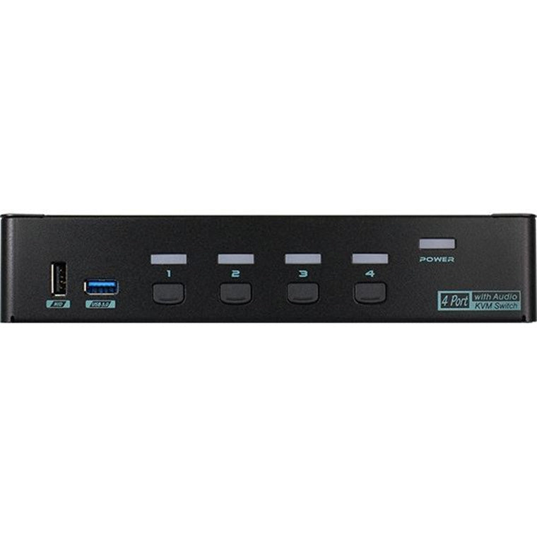 REXTRON MKAG-G3114 - 4 Ports True 4K HDMI KVM Switch w/ HDCP Engine & 3.5mm Audio Built-In USB 3.2 Gen 1