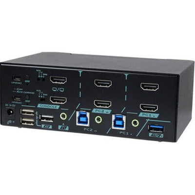 REXTRON 2 Ports Dual Monitor HDMI KVM Switch w/ HDCP Engine EDID USB 3.2 Gen 1 Audio