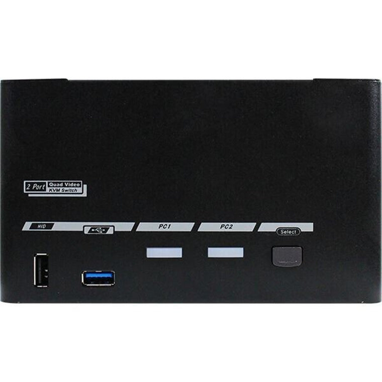 REXTRON PAAG-E3142B - 2 Ports 8K Quad Monitor DisplayPort 1.4 KVM Switch w/ USB 3.2 Gen 1 Audio Hotkey