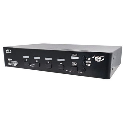 REXTRON QSBM-3214 - 4-Port Seamless True 4K KVM Switch Video Matrix PbP Mode MbM Mode USB 3.2 Serieal