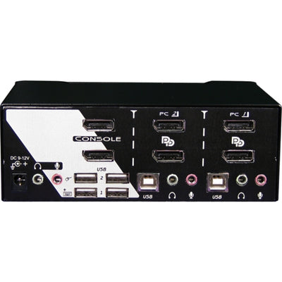 REXTRON PADG-122 - 2 Port Dual DisplayPort USB KVM Switch w/ Audio. Dual DisplayPort Max res. 4K60Hz.