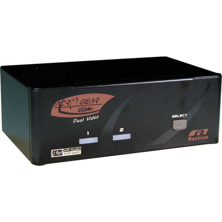 REXTRON PADG-122 - 2 Port Dual DisplayPort USB KVM Switch w/ Audio. Dual DisplayPort Max res. 4K60Hz.