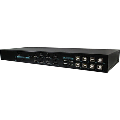 REXTRON KNVM-08A0 - 8 Port HDMI 4K KVM Switch. 8 PC''s to Share Multiple USB Peripherals.