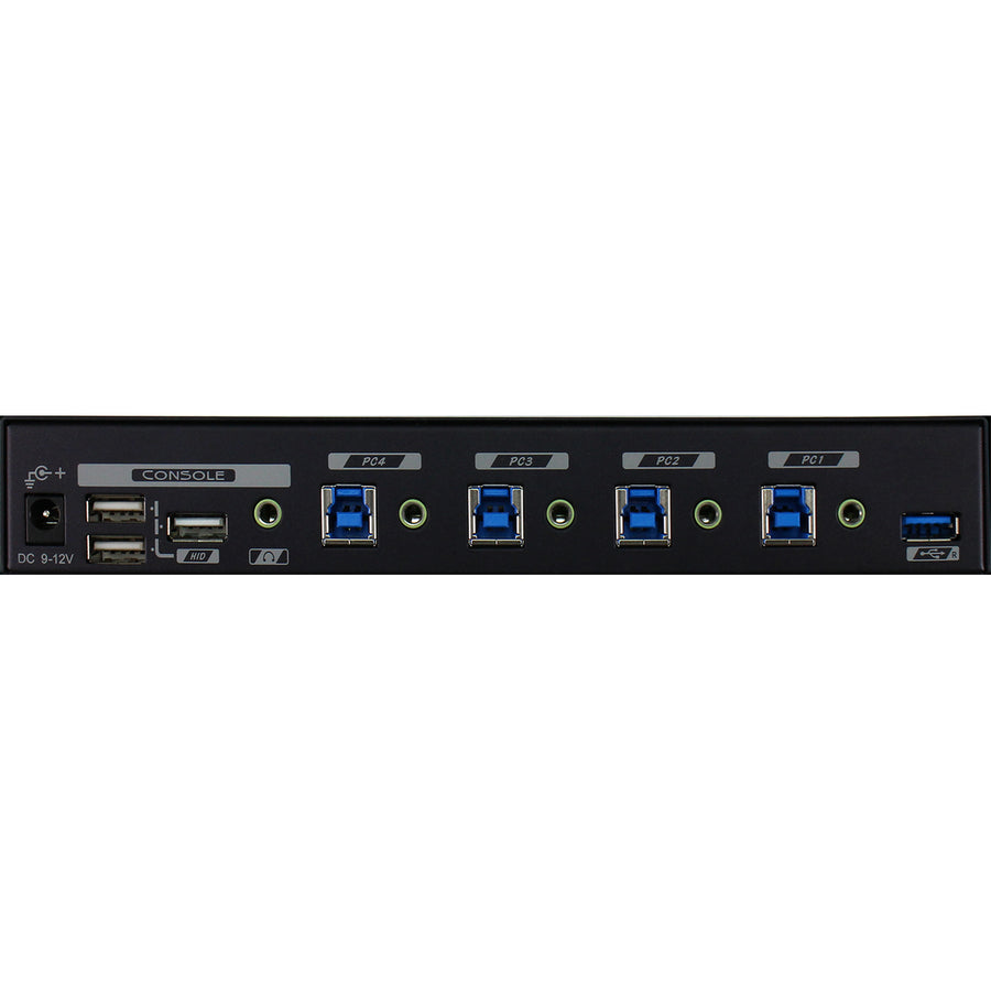 Rextron 4-Port USB-A 3.2 Gen 1 KM   Switch with Mouse Roaming Function - Allows 4 Computers to Share USB Peripherals - Flexible Preset Screen Layout of 1x4, 2x2, 1+3 or 4x1