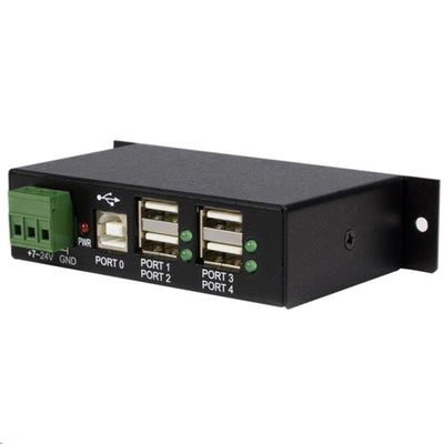 StarTech.com ST4200USBM 4-Port USB 2.0 Hub - Metal Industrial USB-A Hub - Din Rail, Wall or Desk Mountable USB Data Hub - TAA Compliant USB Expander Hub