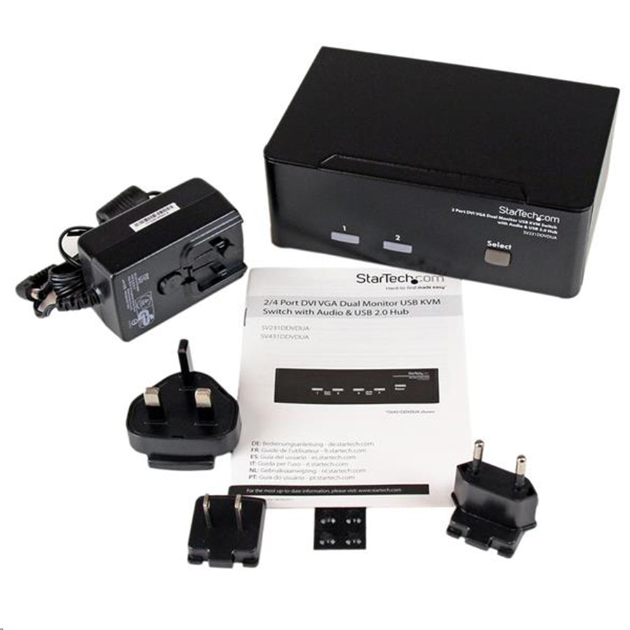 StarTech.com SV231DDVDUA 2-Port DVI-VGA-KVM-Switch für zwei Monitore