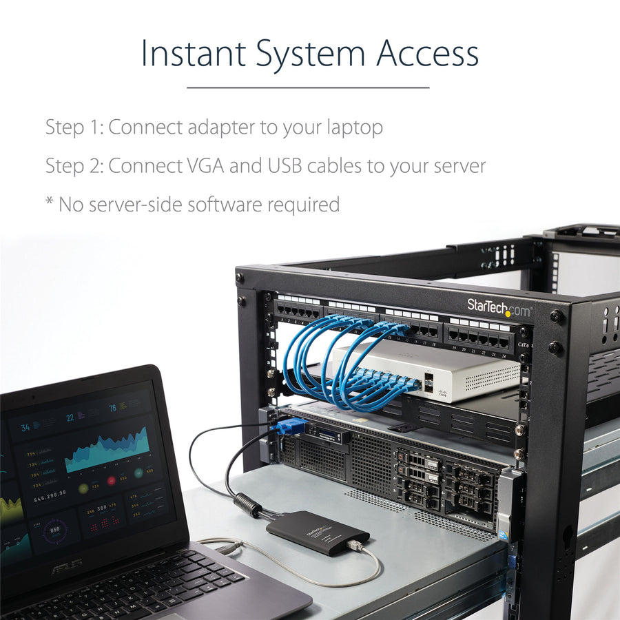 StarTech.com NOTECONS02 KVM Portable Crash Cart w/ File Transfer