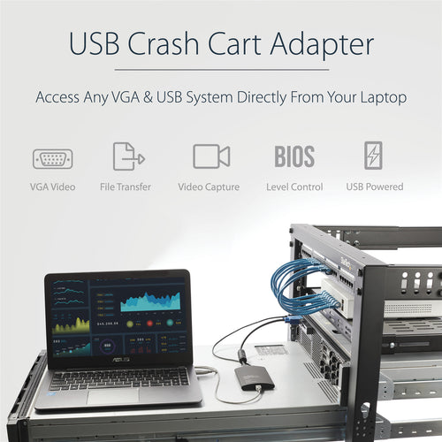 StarTech.com NOTECONS02 KVM Portable Crash Cart w/ File Transfer
