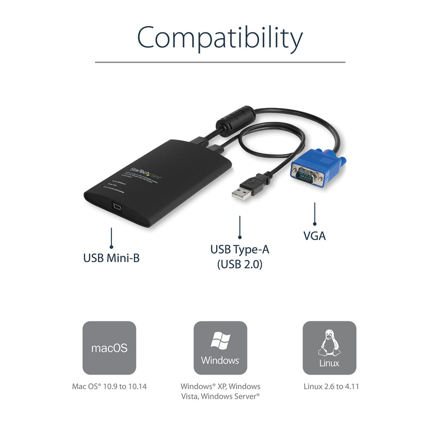 StarTech.com NOTECONS02 KVM Portable Crash Cart w/ File Transfer