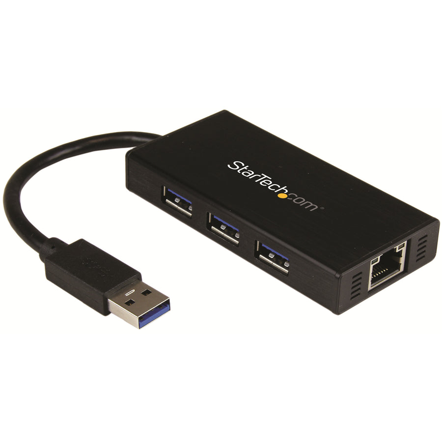 StarTech.com ST3300GU3B - Portable USB 3.0 Hub w/ Gigabit Ethernet