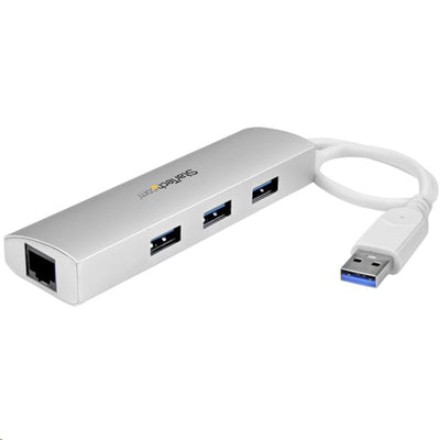 StarTech.com ST3300G3UA - 3 Port Portable USB 3.0 Hub plus GbE