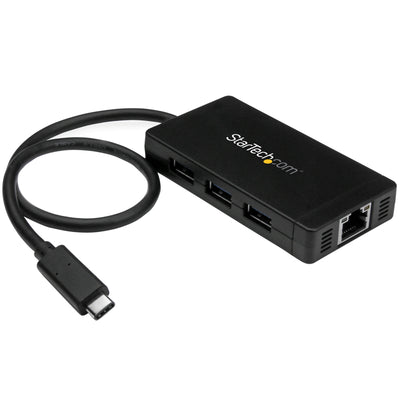 StarTech.com HB30C3A1GE - 3 Port USB 3.0 Hub with USB-C and GbE