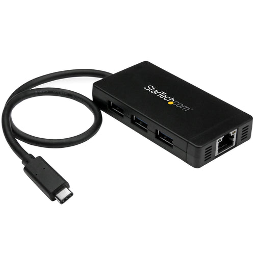 3 Port USB 3.0 Hub with USB-C and GbE