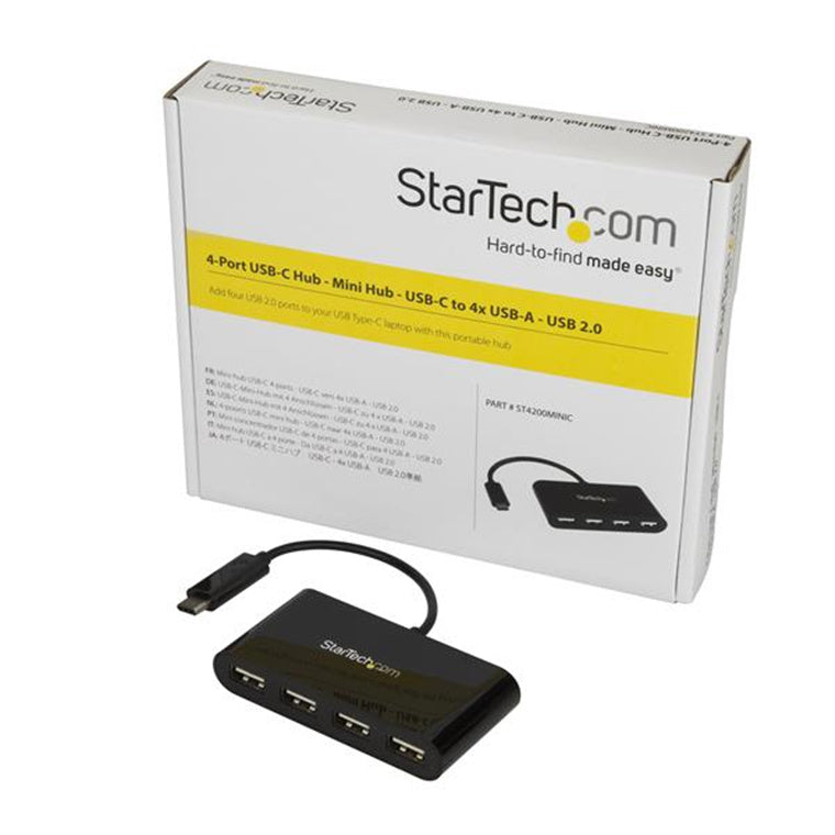 StarTech.com ST4200MINIC 4-Port-USB-C-Hub – C auf 4x A – USB 2.0