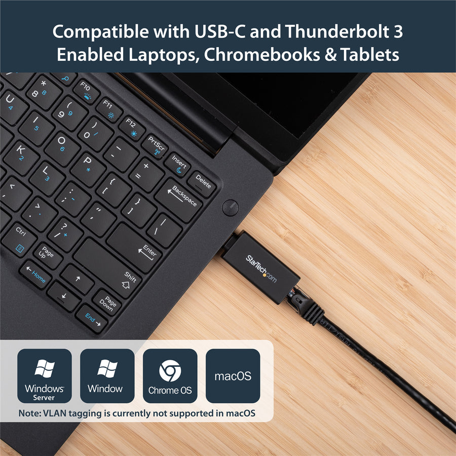 StarTech.com US1GC30DB USB-C auf Gigabit Ethernet Adapter – 1 Gbit/s NIC USB 3.0/USB 3.1 Typ C Netzwerkadapter – 1GbE USB-C auf RJ45/LAN Port Thunderbolt 3 kompatibel Windows MacBook Pro Chromebook