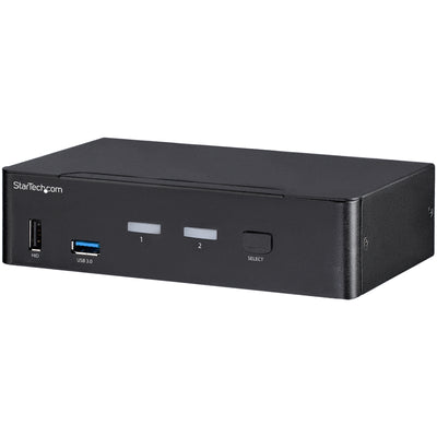 StarTech.com SV231DPU34K 2 Port DisplayPort KVM Switch - 4K 60Hz - Single Display - Dual Port UHD DP 1.2 USB KVM Switch with Integrated USB 3.0 Hub & Audio - Dell HP Apple Lenovo - TAA Compliant