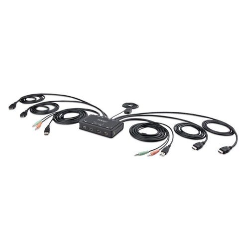 2-Port Dual-Monitor Cable KVM Switch