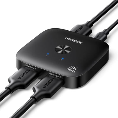 UGREEN UG-65877 HDMI Switch 2 In 1 Out - Supporting 8K 60Hz, 4K 240Hz, 4K 120Hz, 1080P 240Hz