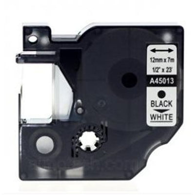 ID45013 - Okin Compatible Dymo D1 Label Tape 12mmx7m Black on White