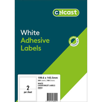 Avery 48002 Celcast Labels A4 199.6x143.5mm 2up 100 Sheets