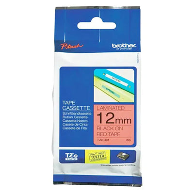 Brother Tape Black on Red TZEFX431
