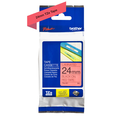 Brother Tape Black on Red TZEFX451