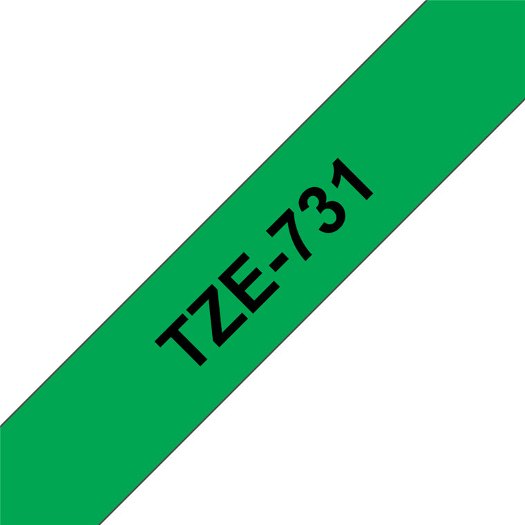 Brother Tape Black on Green TZEFX731