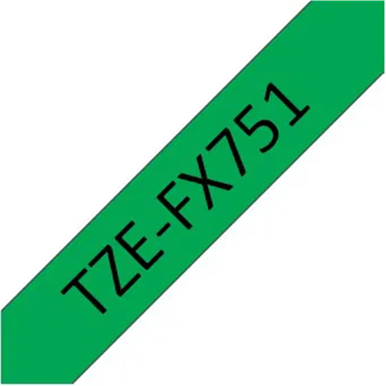 Brother Tape Black on Green TZEFX751