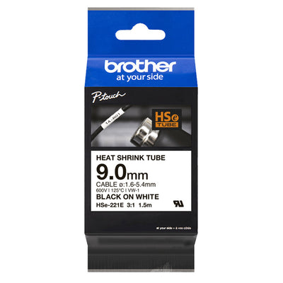 BHSE221E - Brother tape black on white
