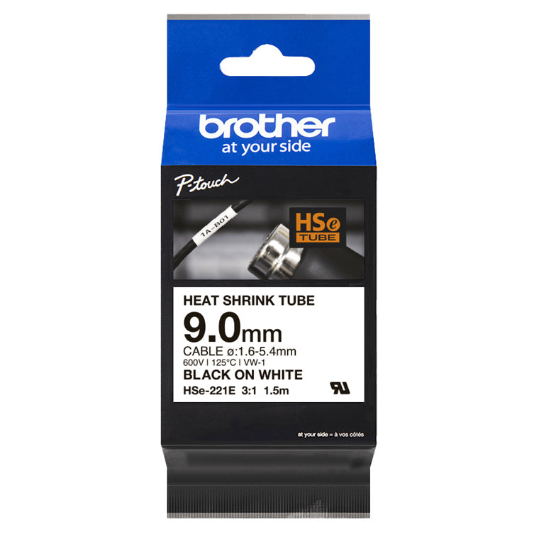 Brother tape black on white
