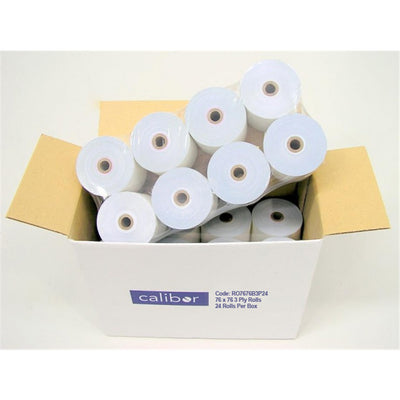 Calibor RO7676B3P24 3 Ply Paper 76MM x 76MM 24 Rolls /Box