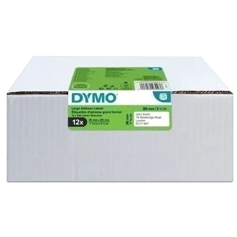 Dymo 2093093 DY LW Lg Add Lbl 36X89mm Pk12 260 labels per roll.