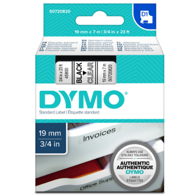 Dymo S0720820 BAND D1 19MMX7M SCHW/FARBLOS