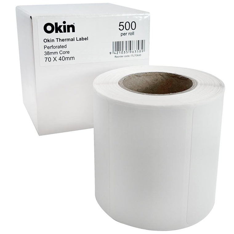 Okin ITL70X40 Okin Thermal Label 70x40mm 500 Labels
