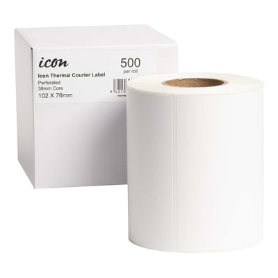 ITCL002 - Okin Thermal Courier Label Perforated 102x76mm 500 Labels