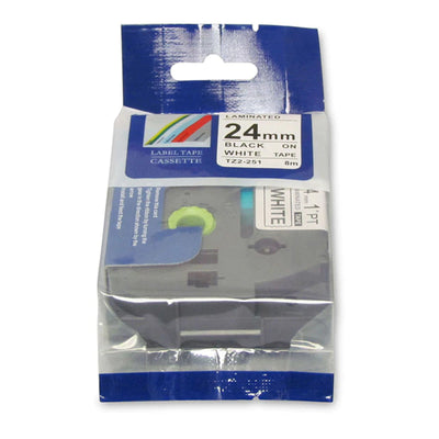 ITZ251 - Okin Compatible Brother TZ Tape 24mm Black on White