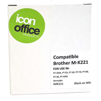 Okin IMK221 - Icon Compatible Brother MK Tape 9mm Black on White