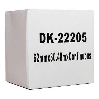 IDK22205 - Okin Compatible Brother DK Film Labelling Tape 62mmx30m Black on White