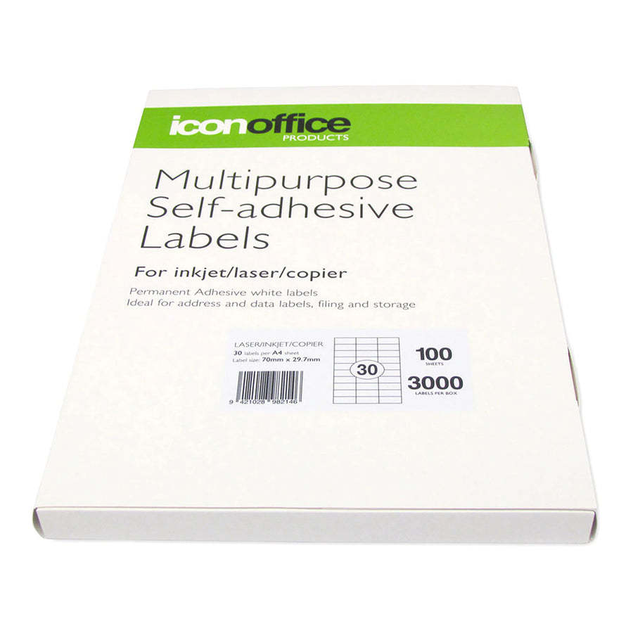 Okin Multipurpose Labels - 70x29.7mm - 30 Per Sheet