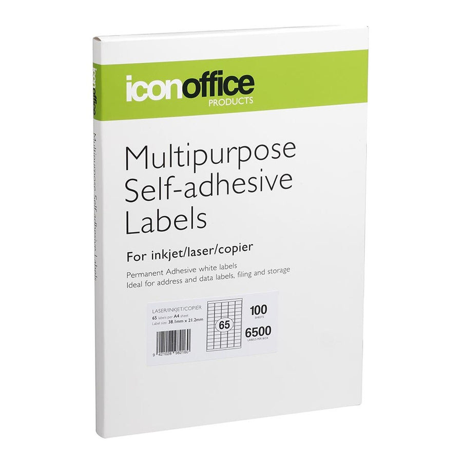 ILA465 - Okin Multipurpose Labels 65 Per Sheet 38.1x21.2mm, Pack of 100