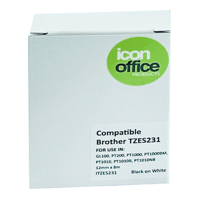 ITZES231 - Okin Compatible Brother Strong TZ Tape 12mm Black on White