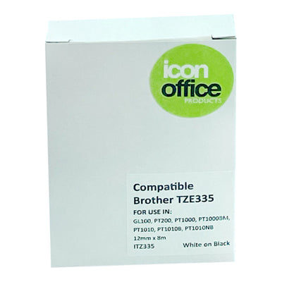 Okin ITZ335 - Icon Compatible Brother TZ Tape 12mm White on Black
