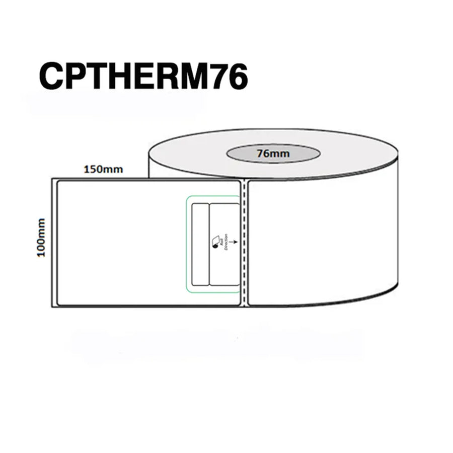 Peacock Bros CPTHERM76 Courier thermal Labe l 1000 roll . 76mm core
