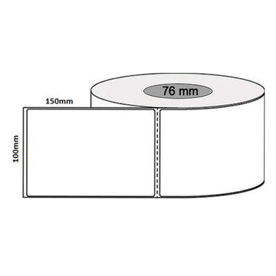 Peacock Bros Blank 100 x 150mm labels. 1,000 labels per roll. 76mm core. Permanent.